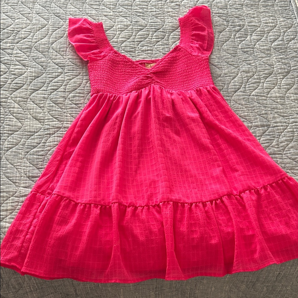 Pink lined casual dress